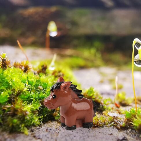 HUIANER Miniature Horse 15PCS Mini Horse Figures Fairy Garden Horse Resin Pony Figurine Moss Landscape Decoration DIY Craft Home Decor in Saudi Arabia