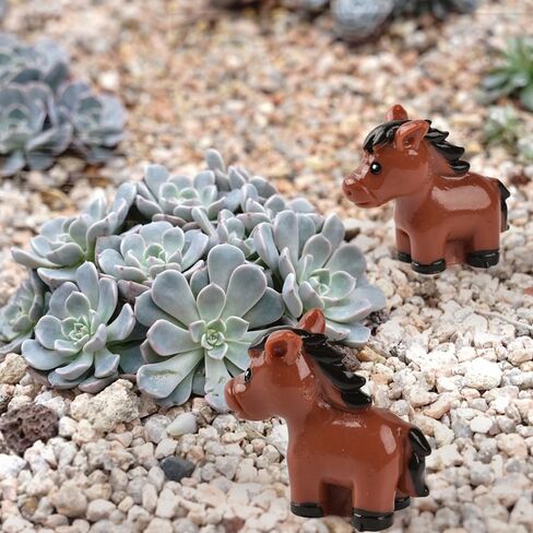HUIANER Miniature Horse 15PCS Mini Horse Figures Fairy Garden Horse Resin Pony Figurine Moss Landscape Decoration DIY Craft Home Decor in Saudi Arabia