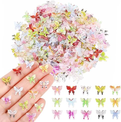 200 Pcs Mini Resin Butterflies Random Tiny Butterflies Miniature Animal Figurines for DIY Cake Decoration Ornaments Crafts Moss Landscape in Saudi Arabia