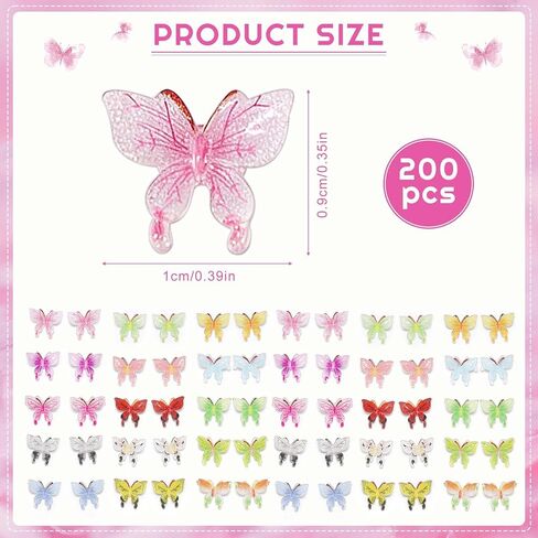 200 Pcs Mini Resin Butterflies Random Tiny Butterflies Miniature Animal Figurines for DIY Cake Decoration Ornaments Crafts Moss Landscape in Saudi Arabia