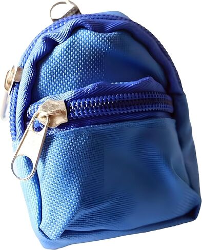 1/6 Scale Mini Doll Zipper Backpack, Reptile Apparel AccessoriesAdjustable Shoulder Straps, Pockets and Keychain， Mini House Backpack Miniatures School Bags Toy Photography Props (White) in Saudi Arabia