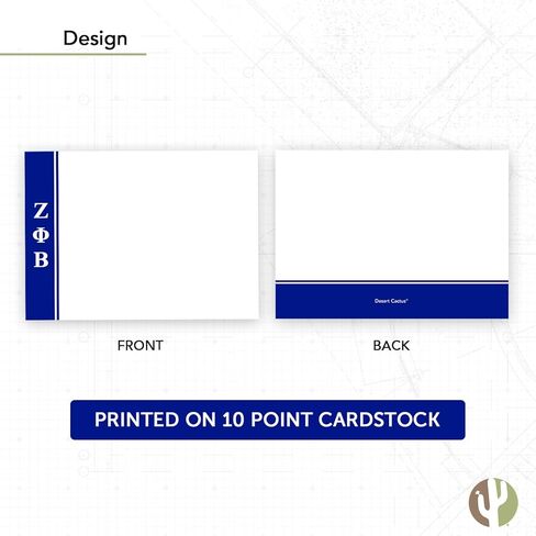 Desert Cactus Zeta Phi Beta 10 Pack Notecards ZPB ZPhiB Divine 9 Stationery Cardstock Includes Envelopes Memo Party Thank You (Notecard Design E) in Saudi Arabia