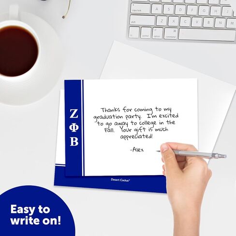 Desert Cactus Zeta Phi Beta 10 Pack Notecards ZPB ZPhiB Divine 9 Stationery Cardstock Includes Envelopes Memo Party Thank You (Notecard Design E) in Saudi Arabia
