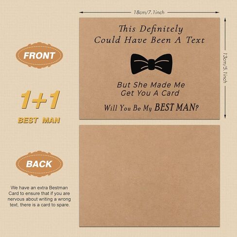 مجموعة بطاقات اقتراح مكونة من 12 قطعة، TNE Creator مقاس 7.1 × 5.1 بوصة، 10 قطع من بطاقات Will You Be My Groomsman المضحكة + قطعتين من بطاقة Will You Be My Best Man مع 12 قطعة مظاريف لمستلزمات الزفاف in Kuwait