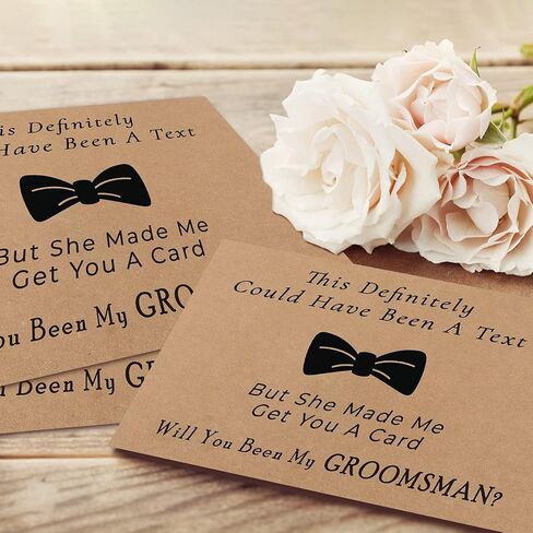 مجموعة بطاقات اقتراح مكونة من 12 قطعة، TNE Creator مقاس 7.1 × 5.1 بوصة، 10 قطع من بطاقات Will You Be My Groomsman المضحكة + قطعتين من بطاقة Will You Be My Best Man مع 12 قطعة مظاريف لمستلزمات الزفاف in Kuwait