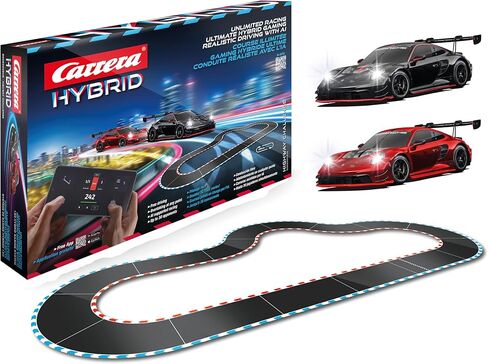 Carrera Hybrid Highway Challenge - Racing Fun of The New Generation - Legendary Porsche 911 GT3 R in 1:50 Scale - Hybrid Technology with AI Support - Control via Smartphone App in Saudi Arabia