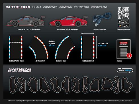 Carrera Hybrid Highway Challenge - Racing Fun of The New Generation - Legendary Porsche 911 GT3 R in 1:50 Scale - Hybrid Technology with AI Support - Control via Smartphone App in Saudi Arabia