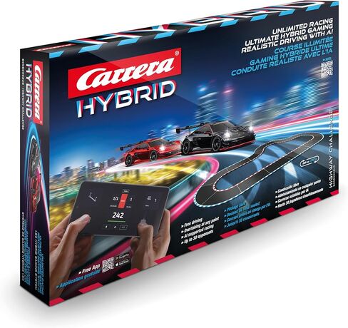 Carrera Hybrid Highway Challenge - Racing Fun of The New Generation - Legendary Porsche 911 GT3 R in 1:50 Scale - Hybrid Technology with AI Support - Control via Smartphone App in Saudi Arabia