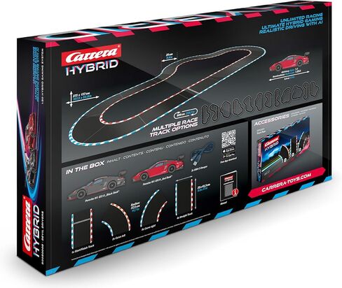Carrera Hybrid Highway Challenge - Racing Fun of The New Generation - Legendary Porsche 911 GT3 R in 1:50 Scale - Hybrid Technology with AI Support - Control via Smartphone App in Saudi Arabia