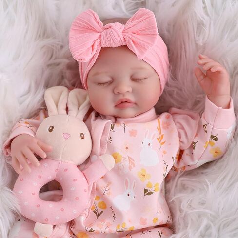 BABESIDE Lifelike Reborn Baby Dolls Girl - دمية طفل حديث الولادة واقعية مقاس 20 بوصة مع جسم قابل لاتخاذ الوضعيات، دمى أطفال حقيقية مع ملحقات لهدايا الفتيات بعمر 3 سنوات فما فوق، اللعب التظاهري، مجموعة in Kuwait