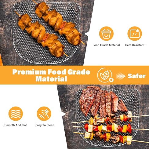 أرفف مقلاة هوائية مطورة من ALJ لـ PowerXL Vortex Air Fryer Pro 10QT، مقلاة هوائية بفرن شبكي على شكل صينية طعام وشواية ورف طبق هش وشبكة لفرن مقلاة الهواء PowerXL، آمنة للاستخدام في غسالة الأطباق in Kuwait