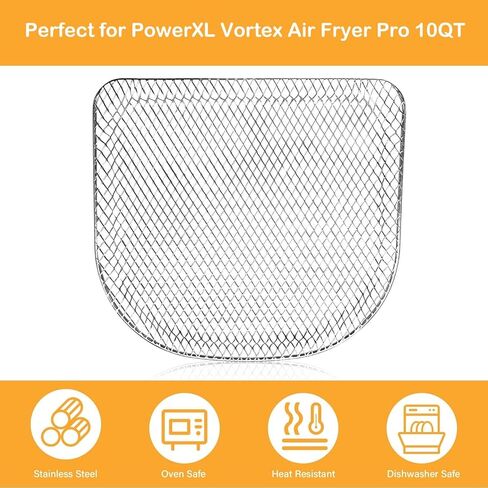 أرفف مقلاة هوائية مطورة من ALJ لـ PowerXL Vortex Air Fryer Pro 10QT، مقلاة هوائية بفرن شبكي على شكل صينية طعام وشواية ورف طبق هش وشبكة لفرن مقلاة الهواء PowerXL، آمنة للاستخدام في غسالة الأطباق in Kuwait
