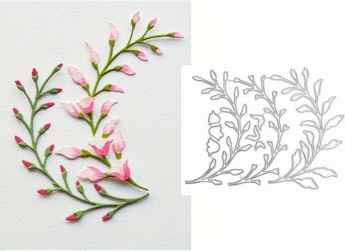 3pcs/Set Flower Leaf Branches Metal Die Cuts,Floral Leaves Frame Stencils DIY Crafts Cards Cutting Dies Cuts for DIY Embossing Card Making Photo Decorative Paper Dies Scrapbooking in Saudi Arabia