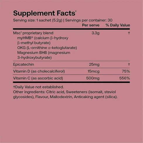 SRW Laboratories MSC¹ Tone | 30 Sachets | Support Muscle Tone, Fat Metabolism | with HMB, OKG, BMB | Stimulant Free in Saudi Arabia