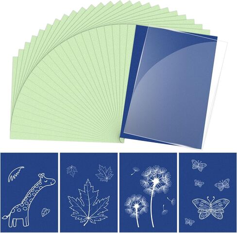 مجموعة Cyanotype مع 30 ورقة من ورق طباعة الشمس ولوحة أكريليك، لوازم فنية للطباعة الشمسية للحرف الطبيعية، والمشروعات اليدوية، والتصوير الفوتوغرافي، مثالية للحرف الفنية، والهدايا in Kuwait