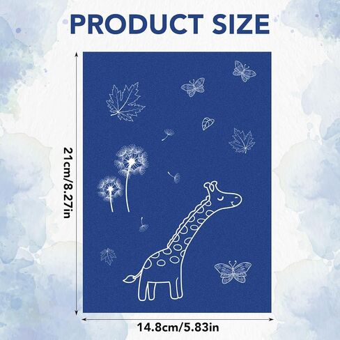 مجموعة Cyanotype مع 30 ورقة من ورق طباعة الشمس ولوحة أكريليك، لوازم فنية للطباعة الشمسية للحرف الطبيعية، والمشروعات اليدوية، والتصوير الفوتوغرافي، مثالية للحرف الفنية، والهدايا in Kuwait