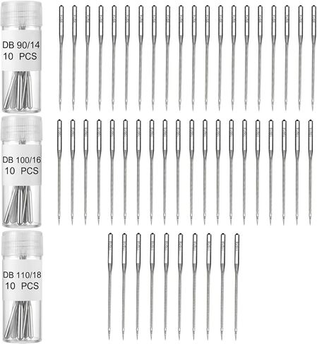 ZJO 50 Pcs Universal Sewing Machine Needles, Sizes 90/14, 100/16, 110/18 Heavy Duty and Regular for Most Home Sewing Machines in Kuwait