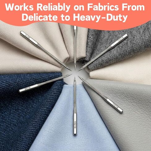 ZJO 50 Pcs Universal Sewing Machine Needles, Sizes 90/14, 100/16, 110/18 Heavy Duty and Regular for Most Home Sewing Machines in Kuwait