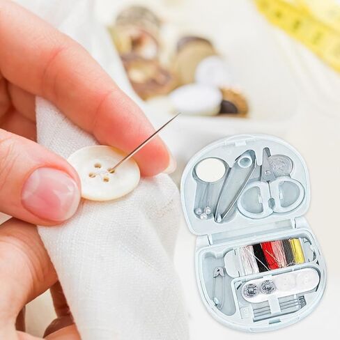 1 Pcs Portable Mini Sewing Kit Travel Size Thread and Needles Essential Sewing Tools Organizer for Beginners Box(Blue) in Saudi Arabia