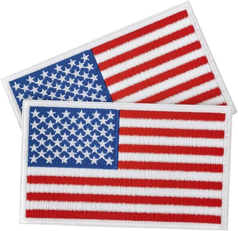 2Pcs 5×3 Inches American Flag Iron on Patch, Vest Size Tactical Military Morale Flag Patch for Hats, Bags, Backpacks, Tactical Vests - Gold in Saudi Arabia