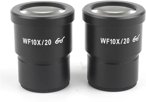 1 Pair WF10X Eyepiece Body Microscope Wide View 20mm WF20X/10 WF10X/20 High Eye Point (WF20X10) in Kuwait