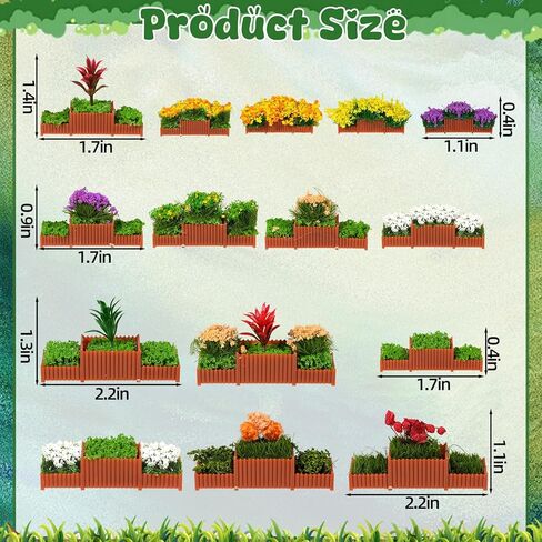 Warmtree 15 Pcs Miniature Flower Bed Model with Mixed Colors, Static Grass Tufts for Mini House Train Landscape Railroad Scenery Sand Military Layout Model Miniature Bases and Dioramas in Kuwait