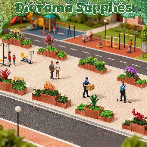 Warmtree 15 Pcs Miniature Flower Bed Model with Mixed Colors, Static Grass Tufts for Mini House Train Landscape Railroad Scenery Sand Military Layout Model Miniature Bases and Dioramas in Kuwait
