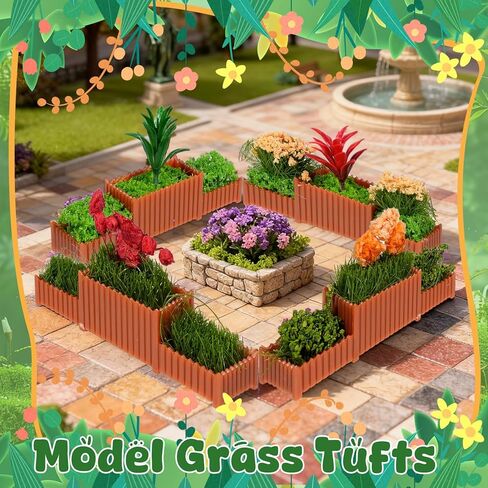 Warmtree 15 Pcs Miniature Flower Bed Model with Mixed Colors, Static Grass Tufts for Mini House Train Landscape Railroad Scenery Sand Military Layout Model Miniature Bases and Dioramas in Kuwait