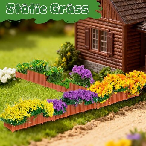 Warmtree 15 Pcs Miniature Flower Bed Model with Mixed Colors, Static Grass Tufts for Mini House Train Landscape Railroad Scenery Sand Military Layout Model Miniature Bases and Dioramas in Kuwait