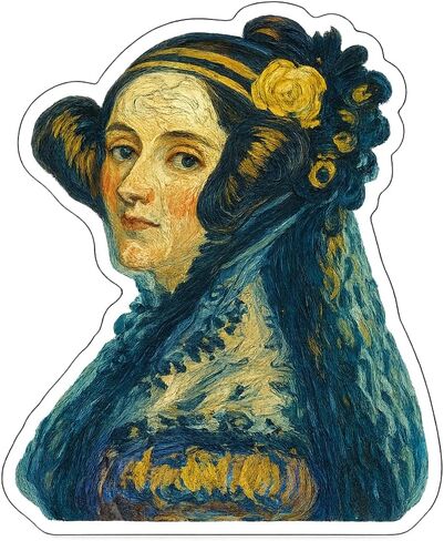 (3 عبوات) ملصق على طراز جوخ لما بعد الانطباعية من Ada Lovelace (2.5 بوصة × 3.25 بوصة) in Saudi Arabia
