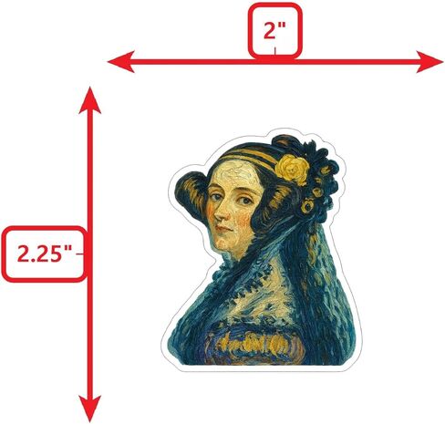 (3 عبوات) ملصق على طراز جوخ لما بعد الانطباعية من Ada Lovelace (2.5 بوصة × 3.25 بوصة) in Saudi Arabia