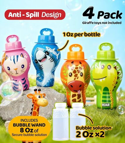 Anti - Spill Proof Bubbles Wands Set for Babies Toddlers Kids 3 4 5 6 Mess Free Bubbles, Variety Pack (4 Fl Oz, 2 Pack) for Indoor & Outdoor Play | Easter Basket Stuffer (Tumbler Colors May Vary) in Saudi Arabia