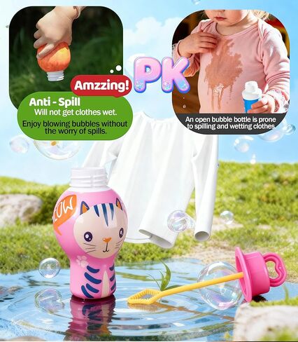 Anti - Spill Proof Bubbles Wands Set for Babies Toddlers Kids 3 4 5 6 Mess Free Bubbles, Variety Pack (4 Fl Oz, 2 Pack) for Indoor & Outdoor Play | Easter Basket Stuffer (Tumbler Colors May Vary) in Saudi Arabia