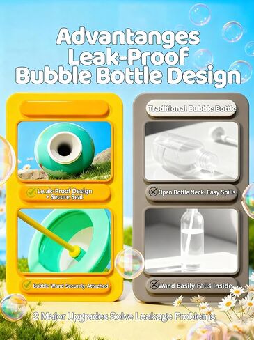 Anti - Spill Proof Bubbles Wands Set for Babies Toddlers Kids 3 4 5 6 Mess Free Bubbles, Variety Pack (4 Fl Oz, 2 Pack) for Indoor & Outdoor Play | Easter Basket Stuffer (Tumbler Colors May Vary) in Saudi Arabia