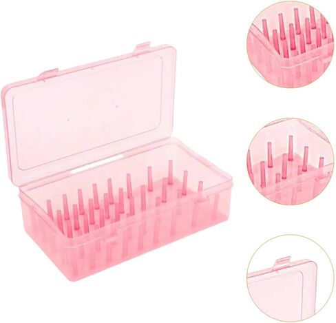 Embroidery Thread Storage Box DIY Supplies 42 Spools Tray Craft Spools Organizer Case Container for Home Embroidery Tabletop, Pink in Saudi Arabia