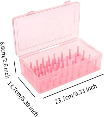 Embroidery Thread Storage Box DIY Supplies 42 Spools Tray Craft Spools Organizer Case Container for Home Embroidery Tabletop, Pink in Saudi Arabia
