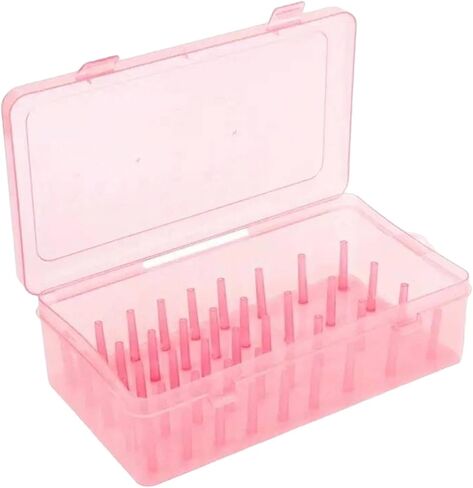 Embroidery Thread Storage Box DIY Supplies 42 Spools Tray Craft Spools Organizer Case Container for Home Embroidery Tabletop, Pink in Saudi Arabia