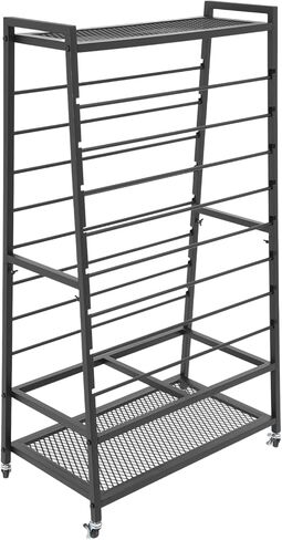 Rolling Ribbon Organizer Double-Sided Ribbon Rack 16-Tier Ribbon Holder Organizer Rack with Brakes & 2 Display Platforms Metal Wrapping Paper Holder for Flower Shop, Craft Room in Saudi Arabia