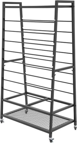 Rolling Ribbon Organizer Double-Sided Ribbon Rack 16-Tier Ribbon Holder Organizer Rack with Brakes & 2 Display Platforms Metal Wrapping Paper Holder for Flower Shop, Craft Room in Saudi Arabia