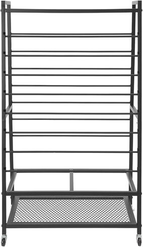 Rolling Ribbon Organizer Double-Sided Ribbon Rack 16-Tier Ribbon Holder Organizer Rack with Brakes & 2 Display Platforms Metal Wrapping Paper Holder for Flower Shop, Craft Room in Saudi Arabia