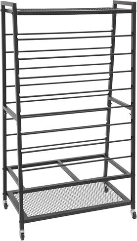Rolling Ribbon Organizer Double-Sided Ribbon Rack 16-Tier Ribbon Holder Organizer Rack with Brakes & 2 Display Platforms Metal Wrapping Paper Holder for Flower Shop, Craft Room in Saudi Arabia