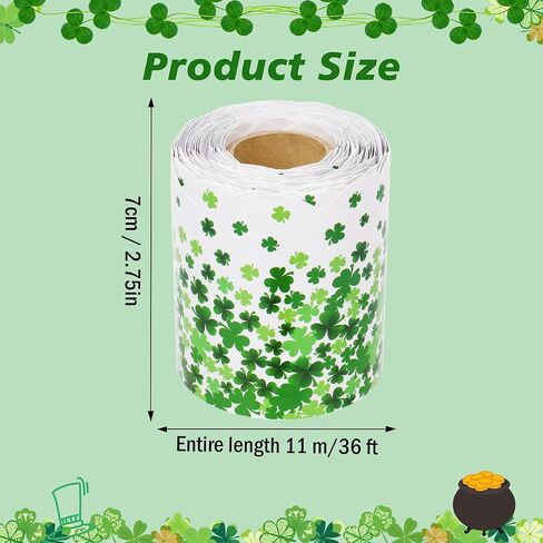 36 Ft St. Patrick’s Day Bulletin Board Border Roll, Green Shamrock Bulletin Border Clover Borders Trim for St. Patricks Day Irish Party Classroom Office Bulletins Board Decorations in Kuwait