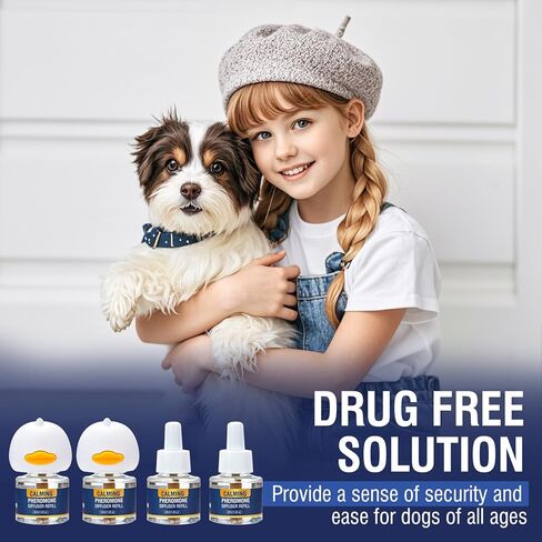 Dog Calming Pheromones Diffuser 6 in 1 Kit Appeasing Pheromone Diffuser to Calm (2 Plug in+4 x48ml Refill) for Anxiety Relief Reduce Aggression Fighting Barking Stress 120 Day Supply in Saudi Arabia