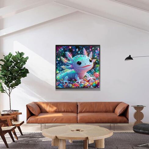 MOMDEDP Axolotl Diamond Art Kits for Adults,Axolotl Diamond Painting Kits,5D Full Drill Diamond Dots Paintings,Round Diamond Art Canvas for Beginners Home Wall Decor 12 x 12 Inch ﻿ in Saudi Arabia