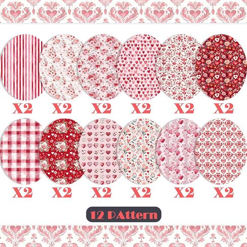 24 Sheets Valentine's Day Scrapbook Paper, Retro Newspaper Floral Decorative Craft Paper Folded Flat for Galentine Card Making Wedding Party Photo Album Decor, 12'' x 12'' (A) in Saudi Arabia