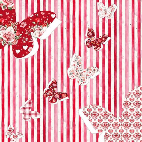 24 Sheets Valentine's Day Scrapbook Paper, Retro Newspaper Floral Decorative Craft Paper Folded Flat for Galentine Card Making Wedding Party Photo Album Decor, 12'' x 12'' (A) in Saudi Arabia
