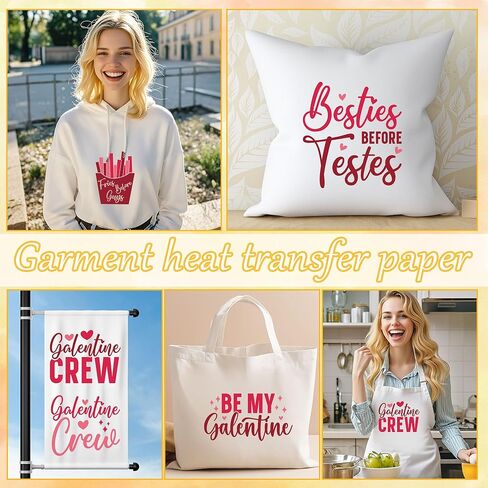 Galentine's Day Iron on Transfers for Women, 19 PCS DTF Transfers Ready to Press, Valentines Iron on Patches for Clothes, T-Shirts, Bags, DIY Crafts, Galentine Designs in Saudi Arabia