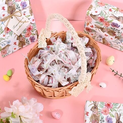 60 Sheets Easter Bunny Tissue Paper for Gift Wrapping Watercolor Rabbit Bird & Floral Print Tissue Paper for Gift Bags for Happy Easter Day Spring Holidays Craft Supplies, 20 × 14 Inches in Saudi Arabia