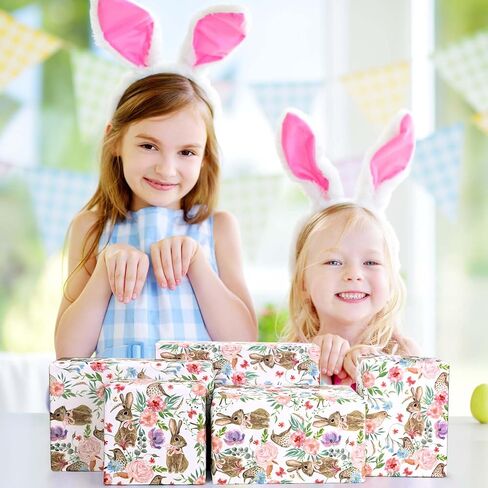 60 Sheets Easter Bunny Tissue Paper for Gift Wrapping Watercolor Rabbit Bird & Floral Print Tissue Paper for Gift Bags for Happy Easter Day Spring Holidays Craft Supplies, 20 × 14 Inches in Saudi Arabia