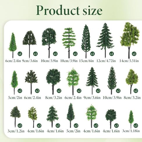 42 Pieces Model Trees 1.2-6.3 Inch Mixed Miniature Tree, Fake Mini Trees for Crafts, Mixed Miniature Fake Diorama Tree, for DIY Crafts, Building, Scenery Landscape in Saudi Arabia